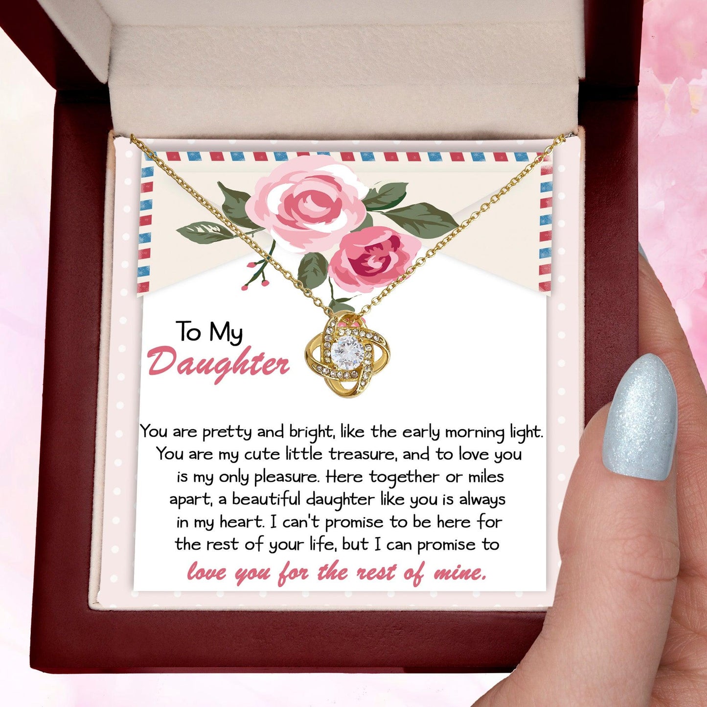 To My Daughter-You Are My Treasure Love Knot Necklace - Mallard Moon Gift Shop