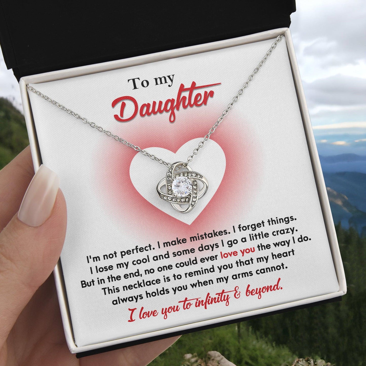 Daughter Gift I Love You to Infinity and Beyond Love Knot Necklace - Mallard Moon Gift Shop