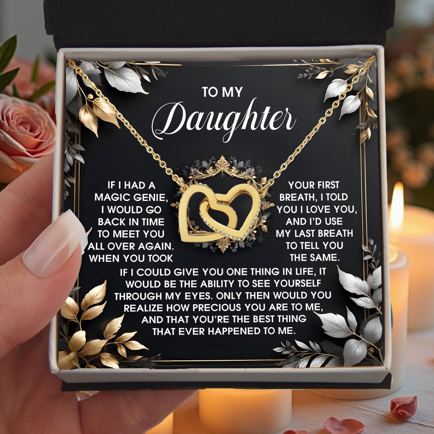To My Daughter - Through My Eyes - Interlocking Hearts Necklace – A Timeless Symbol of Love & Devotion - Mallard Moon Gift Shop