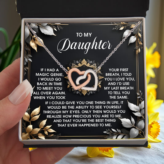 To My Daughter - Through My Eyes - Interlocking Hearts Necklace – A Timeless Symbol of Love & Devotion - Mallard Moon Gift Shop