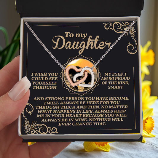 Gift for Daughter - Always Keep Me in Your Heart - Interlocking Hearts Necklace - Mallard Moon Gift Shop