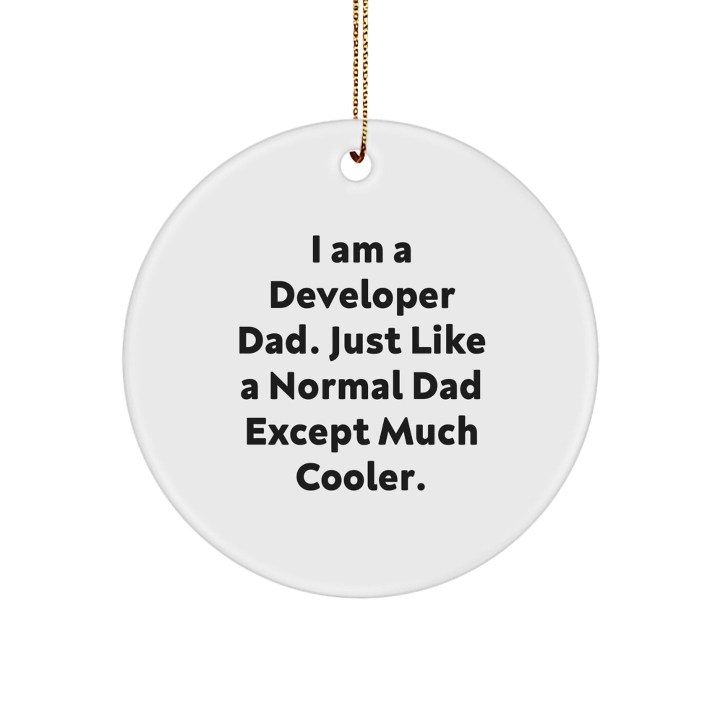 Developer Dad Circle Ornament, Funny Quote Gifts from Men to Developer Friends, Unique Christmas Unique Gifts for Programmer Family