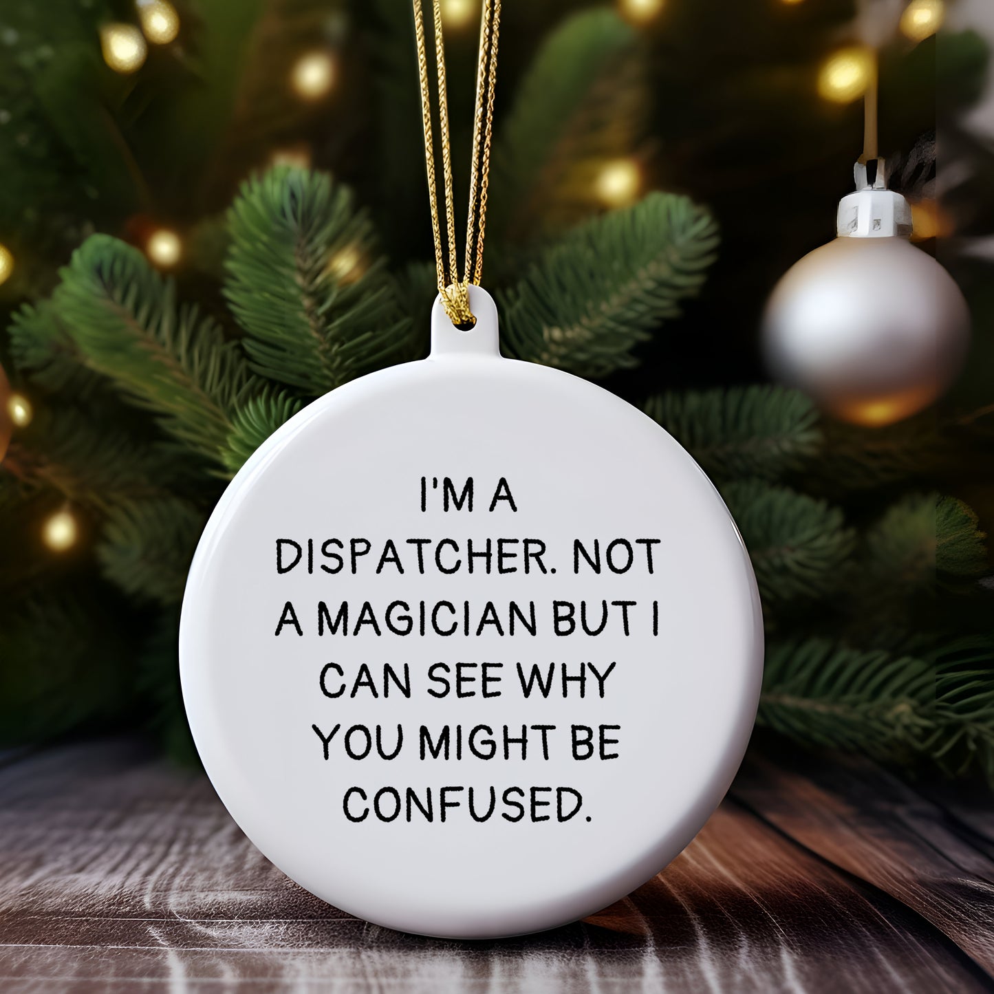 Dispatcher Gifts from Friends for Christmas - 'I'm A Dispatcher. Not A Magician...' Circle Ornament