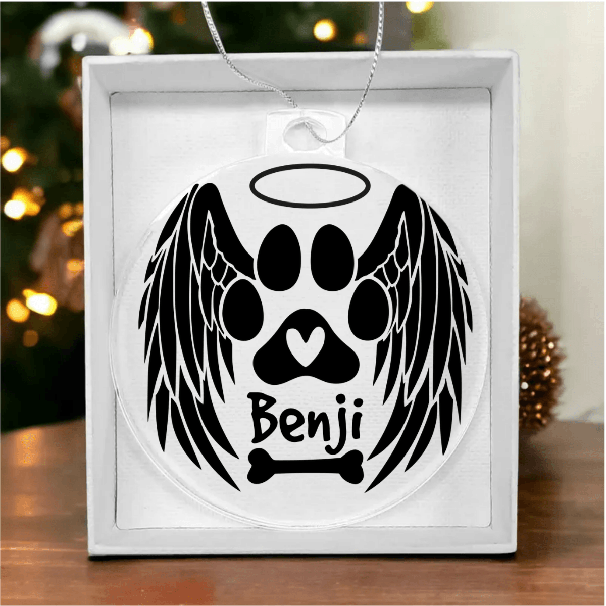 Dog Angel Personalized Pet Memorial Acrylic Keepsake Ornament