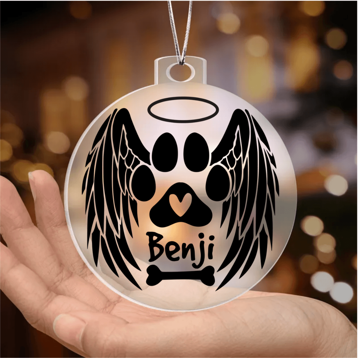 Dog Angel Personalized Pet Memorial Acrylic Keepsake Ornament