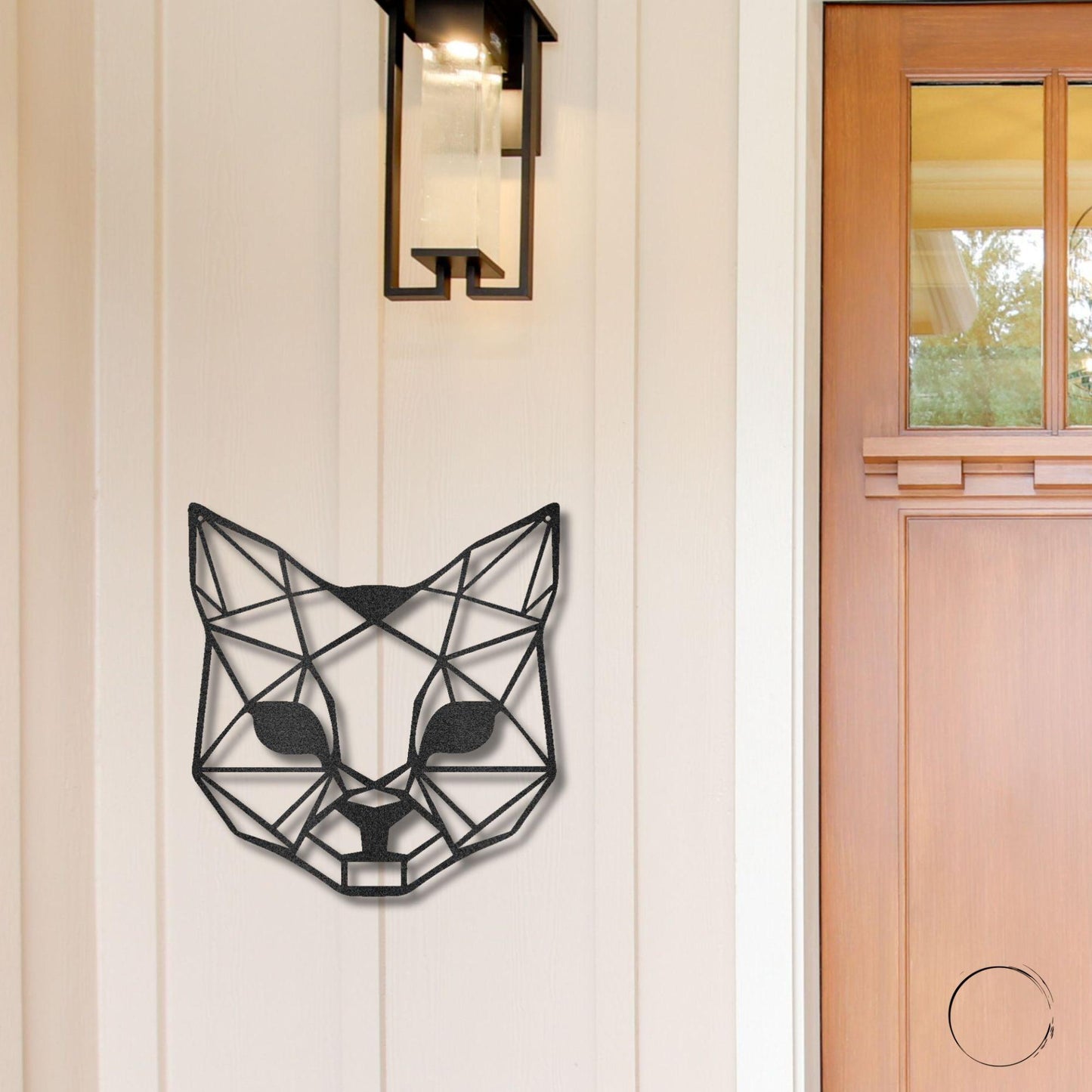 Cat Geometric Indoor Outdoor Steel Wall Sign - Mallard Moon Gift Shop