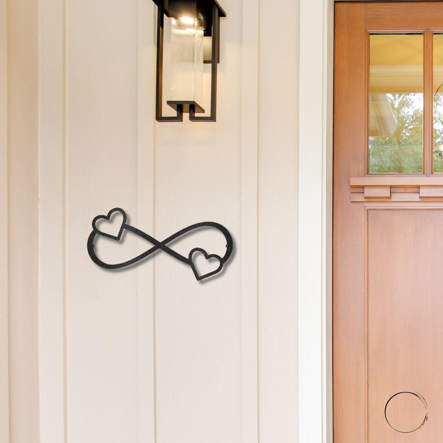 Double Heart Infinity Steel Wall Sign - Mallard Moon Gift Shop
