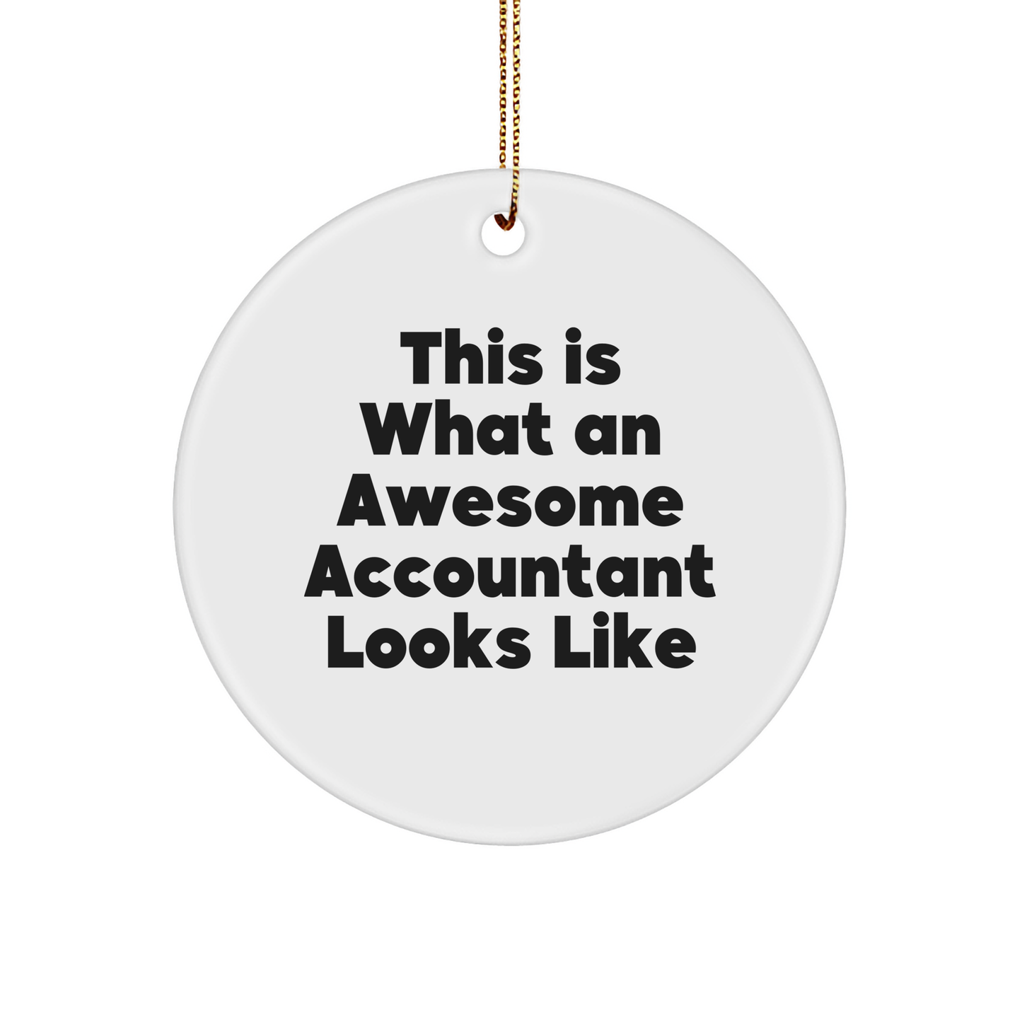 Funny Accountant Gifts, Circle Ornament, 'This Is What An Awesome Accountant Looks Like', Christmas Unique Gifts from Friends, Coworkers, Family for Accountants