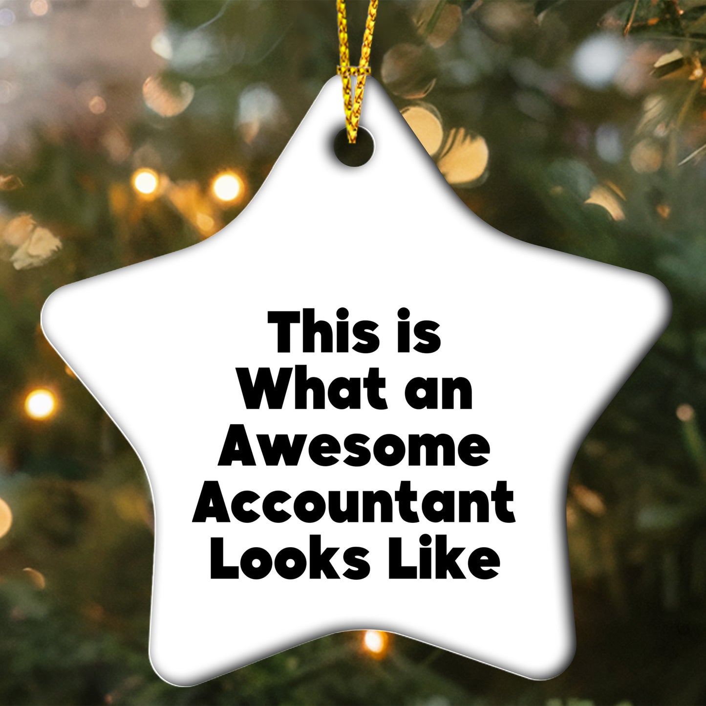 Funny Accountant Gifts: Inspirational Star Ornament, 'This Is What An Awesome Accountant Looks Like', for Accountant, Christmas Unique Gifts from Friends, Coworkers, Family