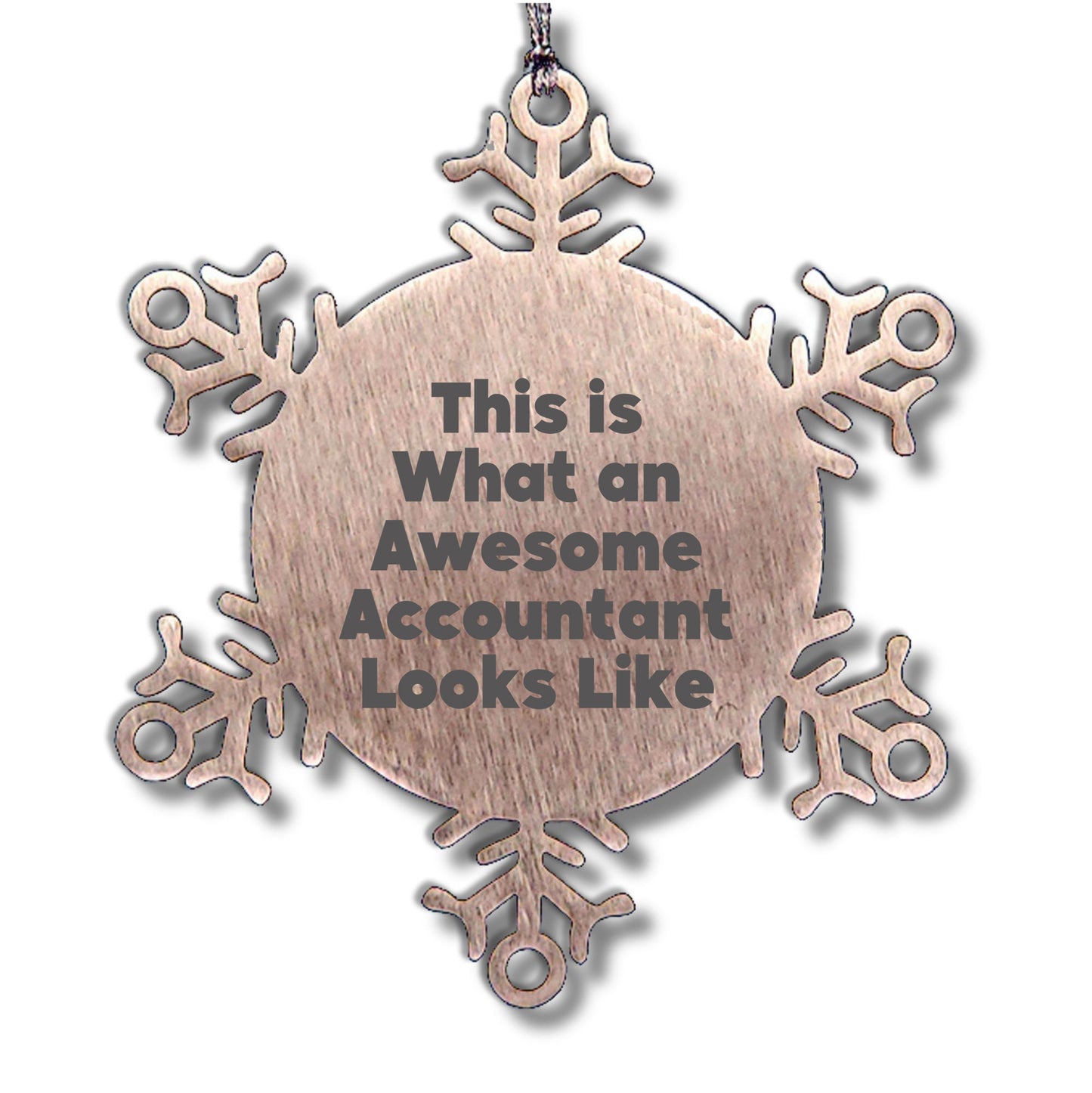 Funny Accountant Gifts from Friends for Christmas - Snowflake Ornament, 'This Is What An Awesome Accountant Looks Like'