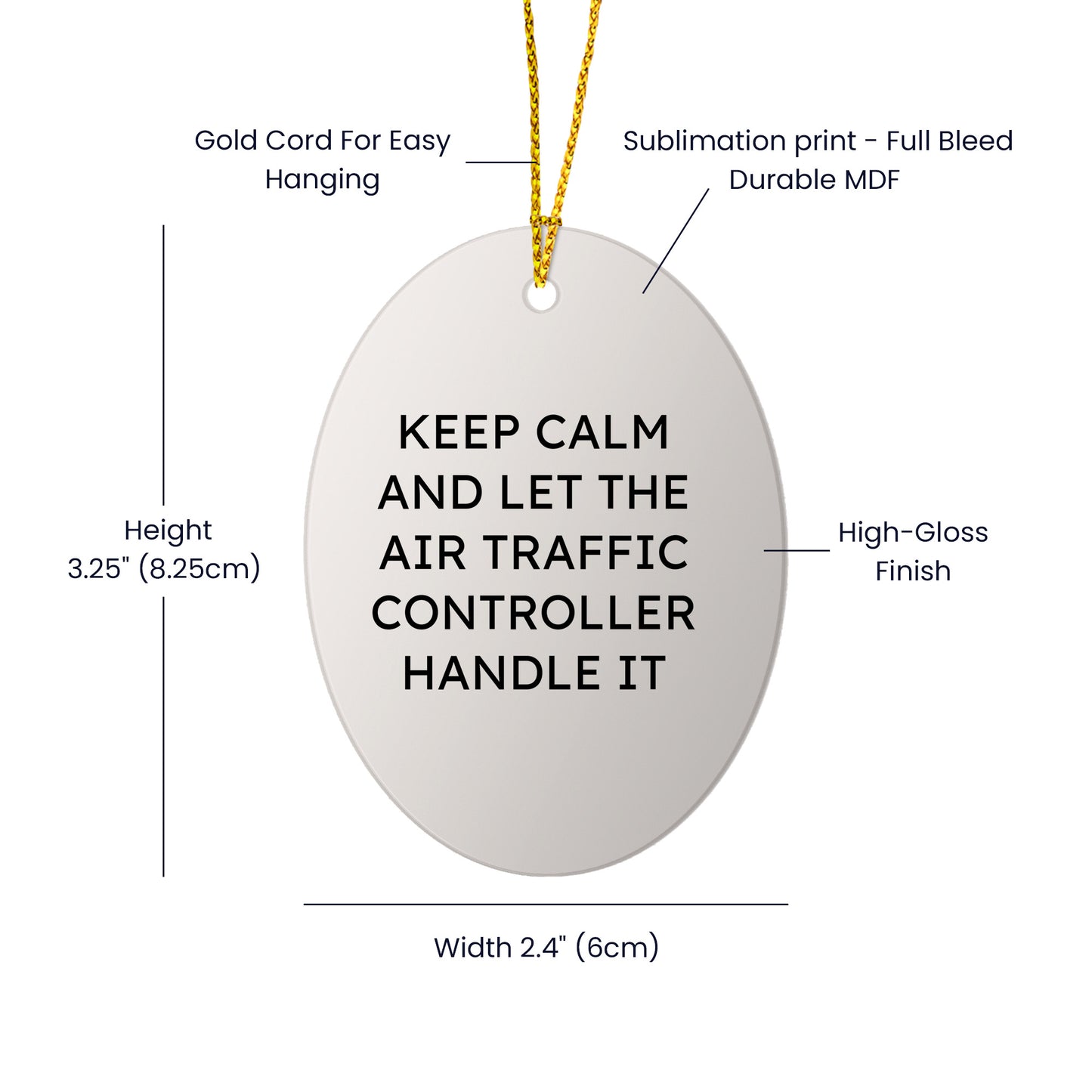 Funny Air Traffic Controller Gifts from Men to Friends - Keep Calm And Let It Handle It Christmas Oval Ornament for Home Decor - Mallard Moon Gift Shop