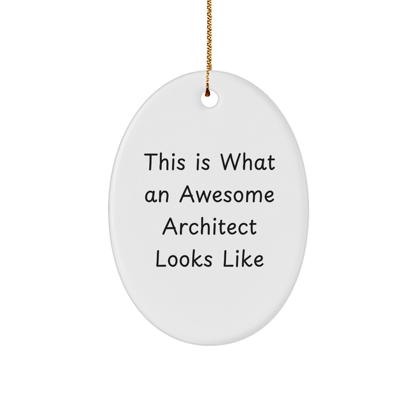 Funny Architect Gifts from Friends for Men - This Is What An Awesome Architect Looks Like Oval Ornament, Christmas Unique Present