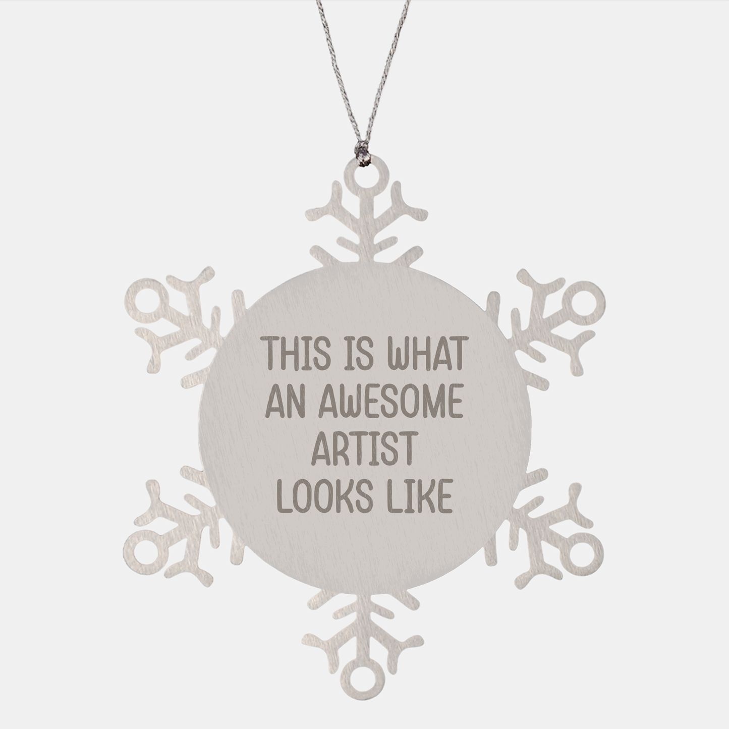 Funny Artist Gifts for Him or Her - Snowflake Ornament with Quote 'This Is What An Awesome Artist Looks Like' - Gifts from Friends, Family, Coworkers, or Men, Women - Unique Christmas Unique Gift