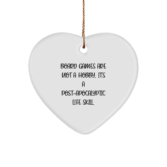 Funny Board Games Gifts for Friends and Family - Heart Ornament with Inspirational Quote - Gifts from Women - Perfect Unique Christmas Unique Gifts for Board Game Lovers