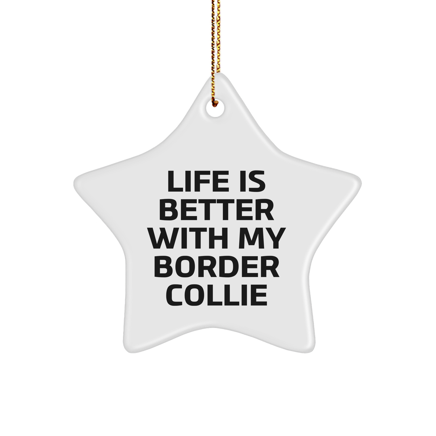 Funny Border Collie Dog Gifts from Friends, Gifts for Border Collie Dog Lovers, Star Ornament for Christmas