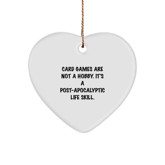 Funny Card Games Gifts from Men to Friends - Heart Ornament for Card Games Enthusiasts - Christmas Unique Gifts