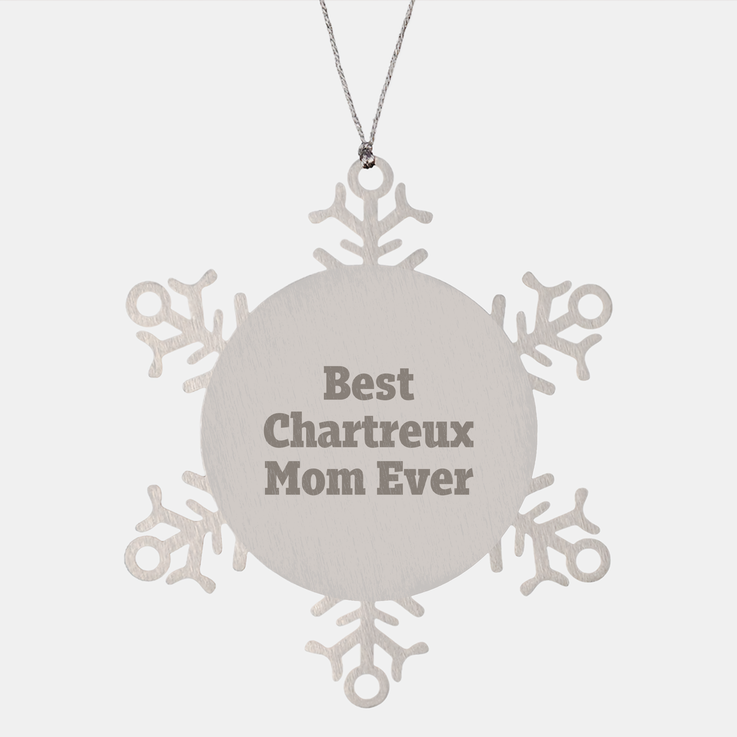 Funny Chartreux Cat Mom Gifts from Friends for Unique Christmas Snowflake Ornaments, Best Chartreux Mom Ever Quote