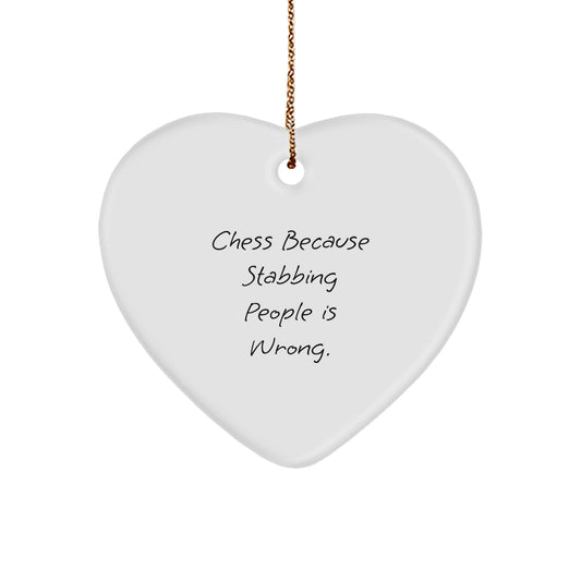 Funny Chess Gifts for Men from Friends, Unique Heart Ornament for Christmas