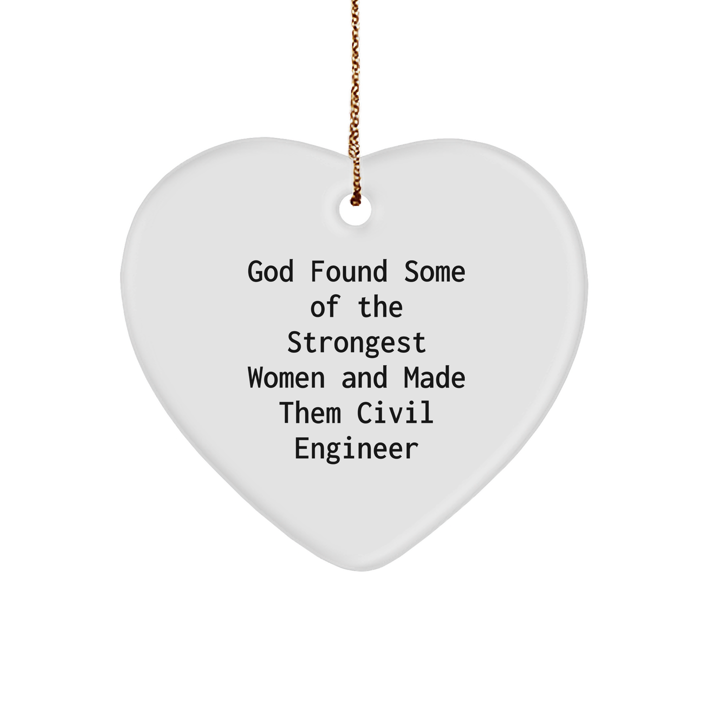 Funny Civil Engineer Heart Ornament Gifts from Men to Women for Christmas