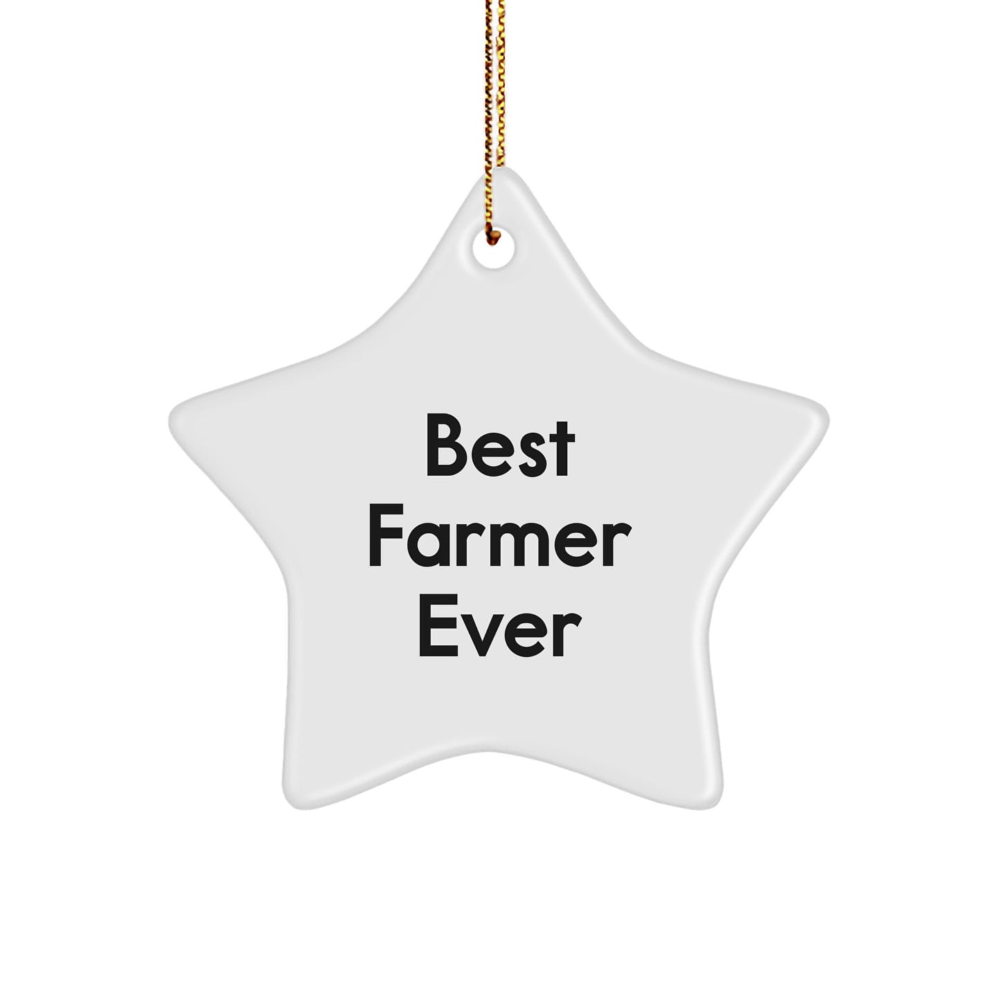 Funny Farmer Gifts: Inspirational 'Best Farmer Ever' Star Ornament for Christmas - Gifts from Friends to Family