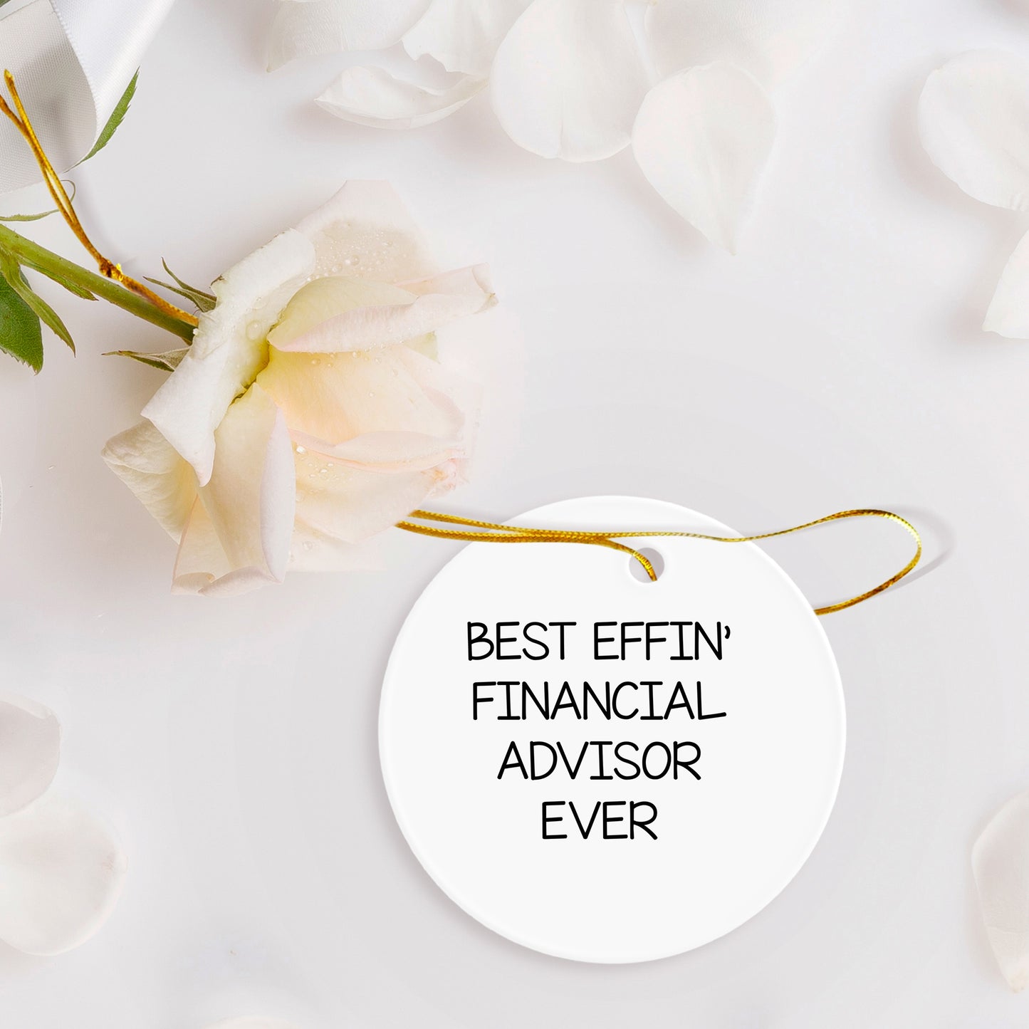Funny Financial Advisor Gifts from Friends for a Best Effin' Circle Ornament, Christmas Unique