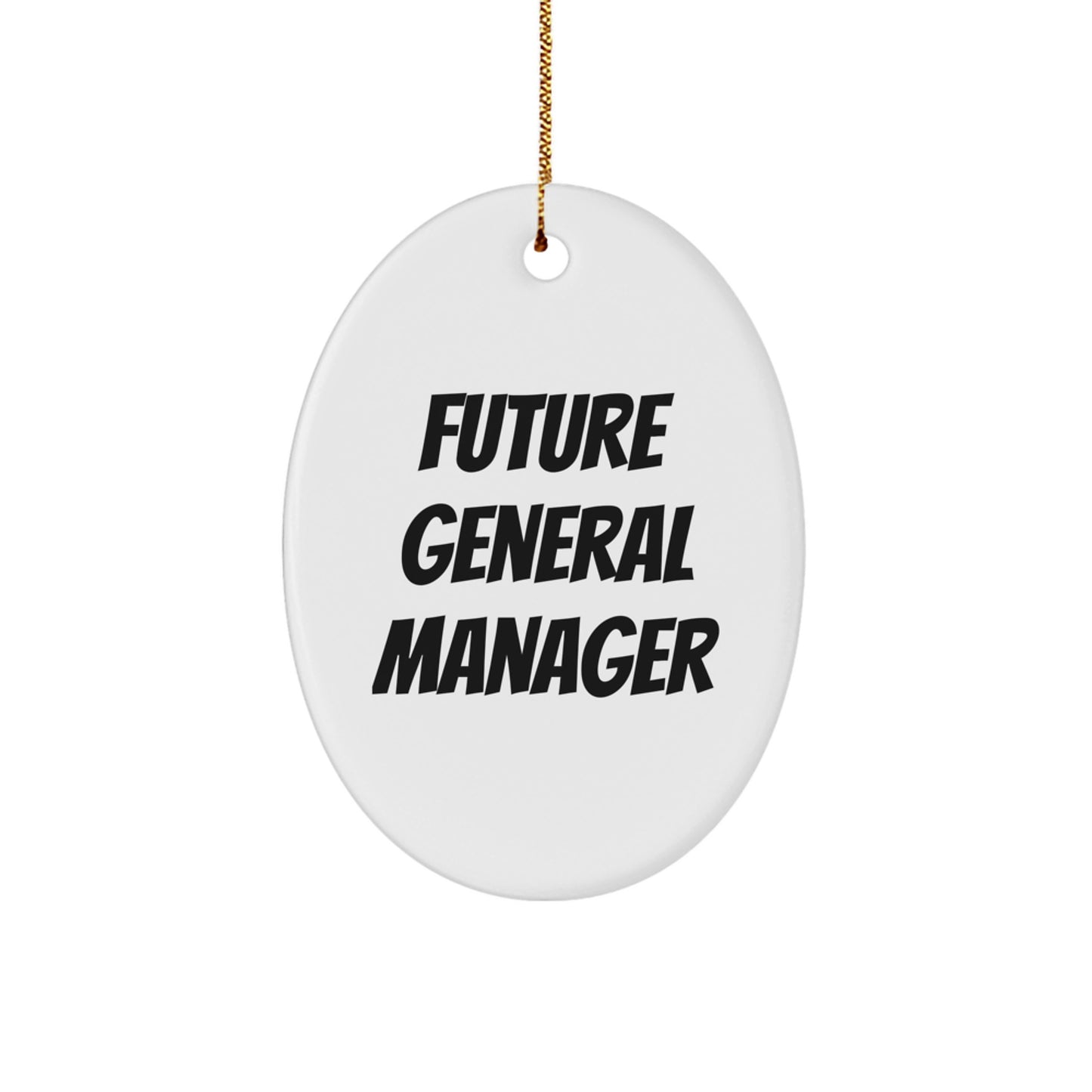 Funny Future General Manager Oval Ornament, General Manager Gifts from Friends, Christmas Unique Presents for General Manager
