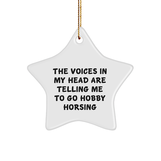 Funny Hobby Horsing Gifts for Men, Star Ornament with Inspirational Quote, Gifts from Friends for Christmas