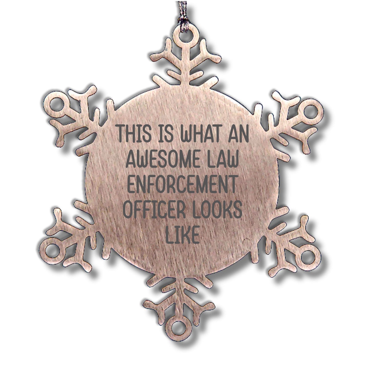 Funny Law Enforcement Officer Christmas Ornament Gift for Cops, Police Officers, and Law Enforcement Heroes – Available in Round, Star, Oval, Heart & Snowflake Shapes - Mallard Moon Gift Shop