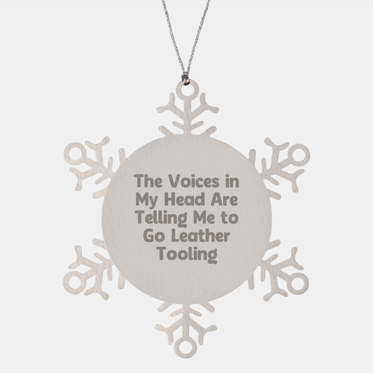 Funny Leather Tooling Gifts from Men to Friends - Snowflake Ornament for Christmas