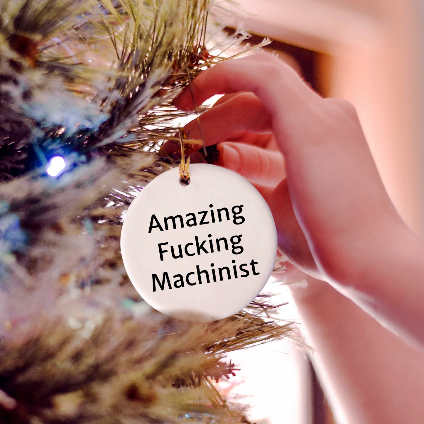 Funny Machinist Gifts, Amazing F-king Machinist Circle Ornament, Christmas Unique Gifts from Machinist Friends