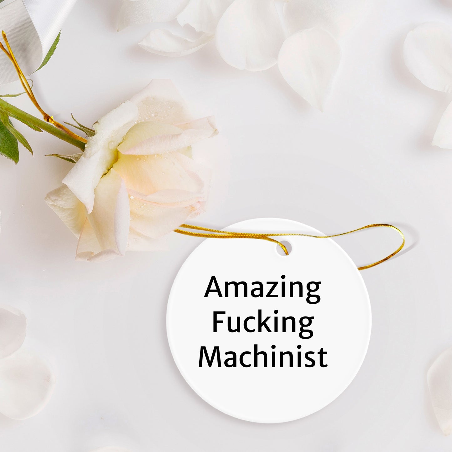 Funny Machinist Gifts, Amazing F-king Machinist Circle Ornament, Christmas Unique Gifts from Machinist Friends