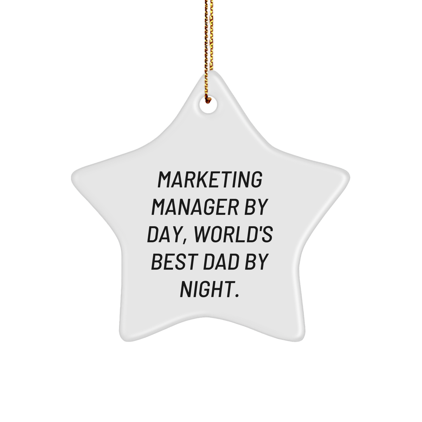 Funny Marketing Manager Gifts from World's Best Dad - Star Ornament for Christmas