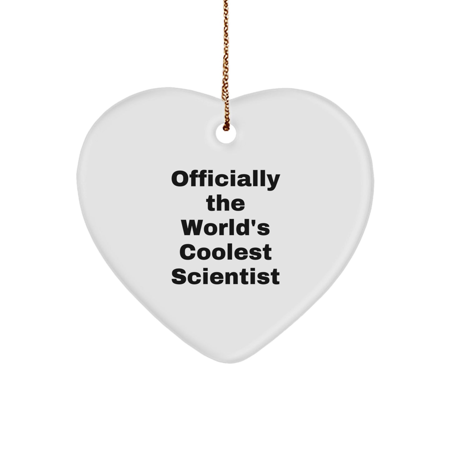 Funny Officially The World's Coolest Scientist Gifts for Scientist Friends and Family Christmas Unique Heart Ornament Gifts from Men to Women