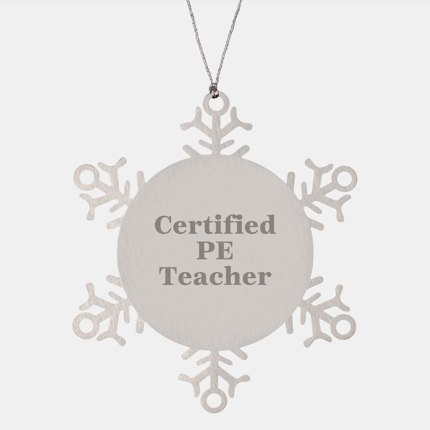Funny PE Teacher Gift Ideas Snowflake Ornament for Certified PE Teachers, Gifts from Friends and Family for Christmas