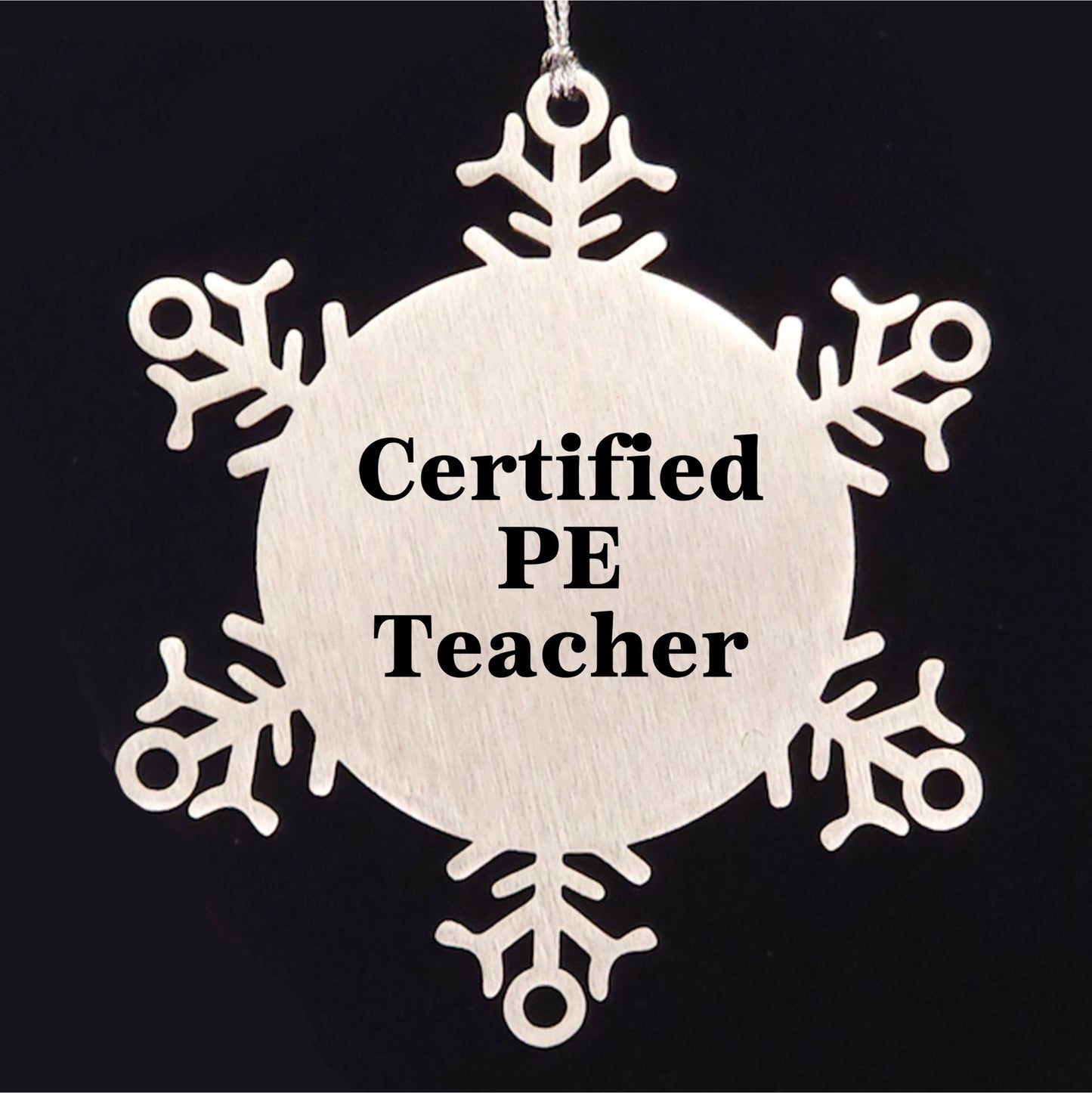 Funny PE Teacher Gift Ideas Snowflake Ornament for Certified PE Teachers, Gifts from Friends and Family for Christmas