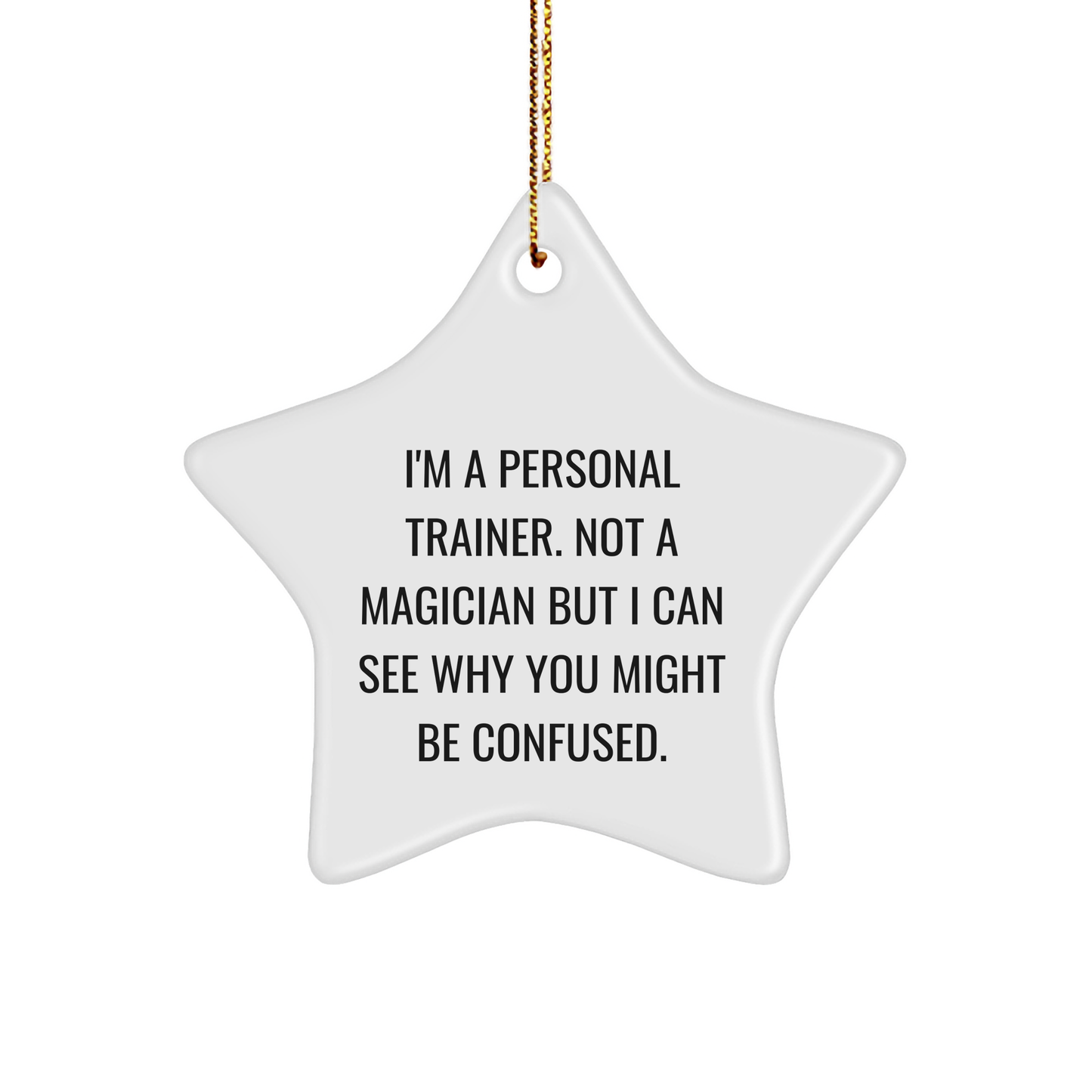 Funny Personal Trainer Gifts from Family to Christmas Star Ornament for Men or Women Friends Coworkers