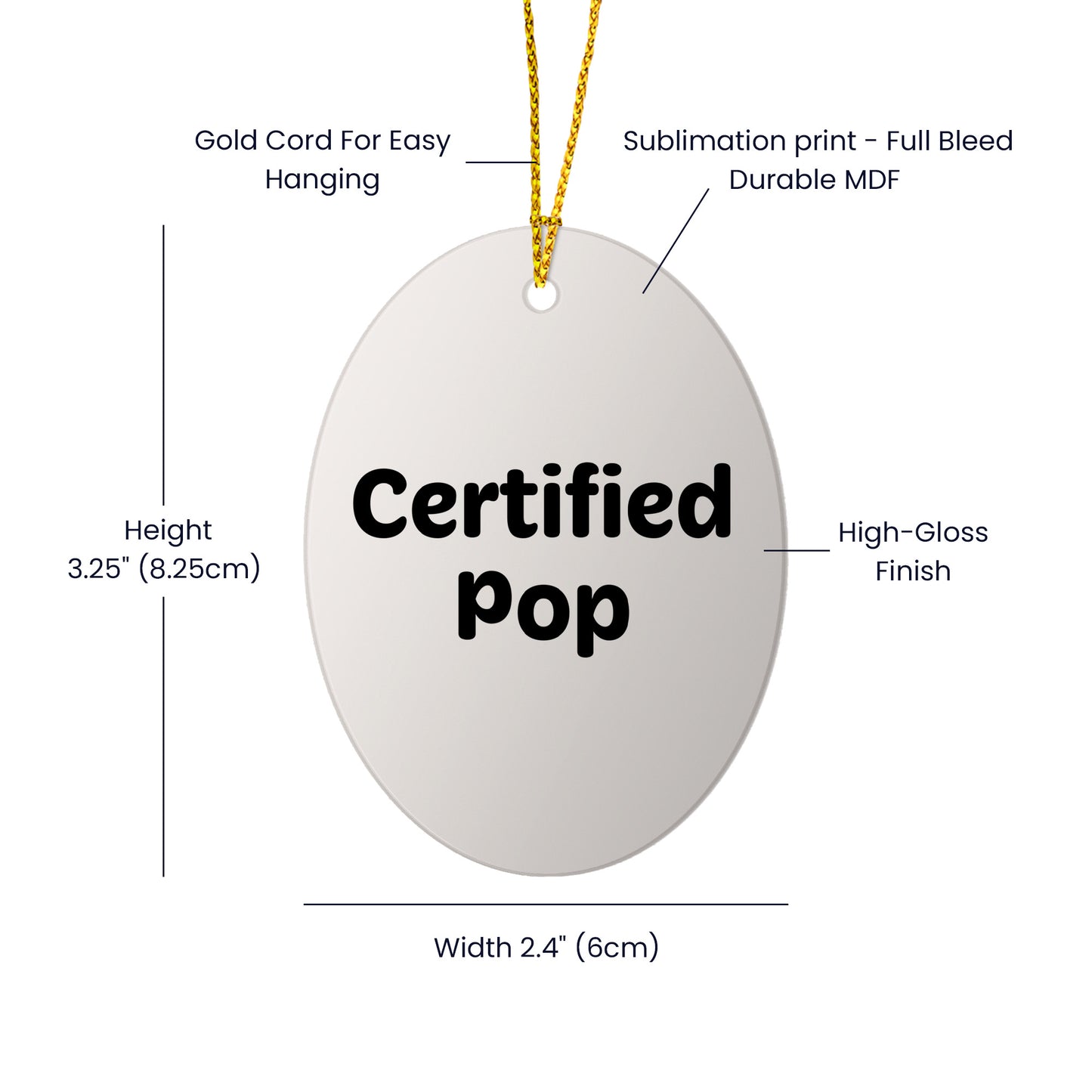 Funny Pop Quote Oval Ornament Gifts from Friends, Family, or Coworkers for Men, Women, or Pop Lovers - Christmas Unique Presents