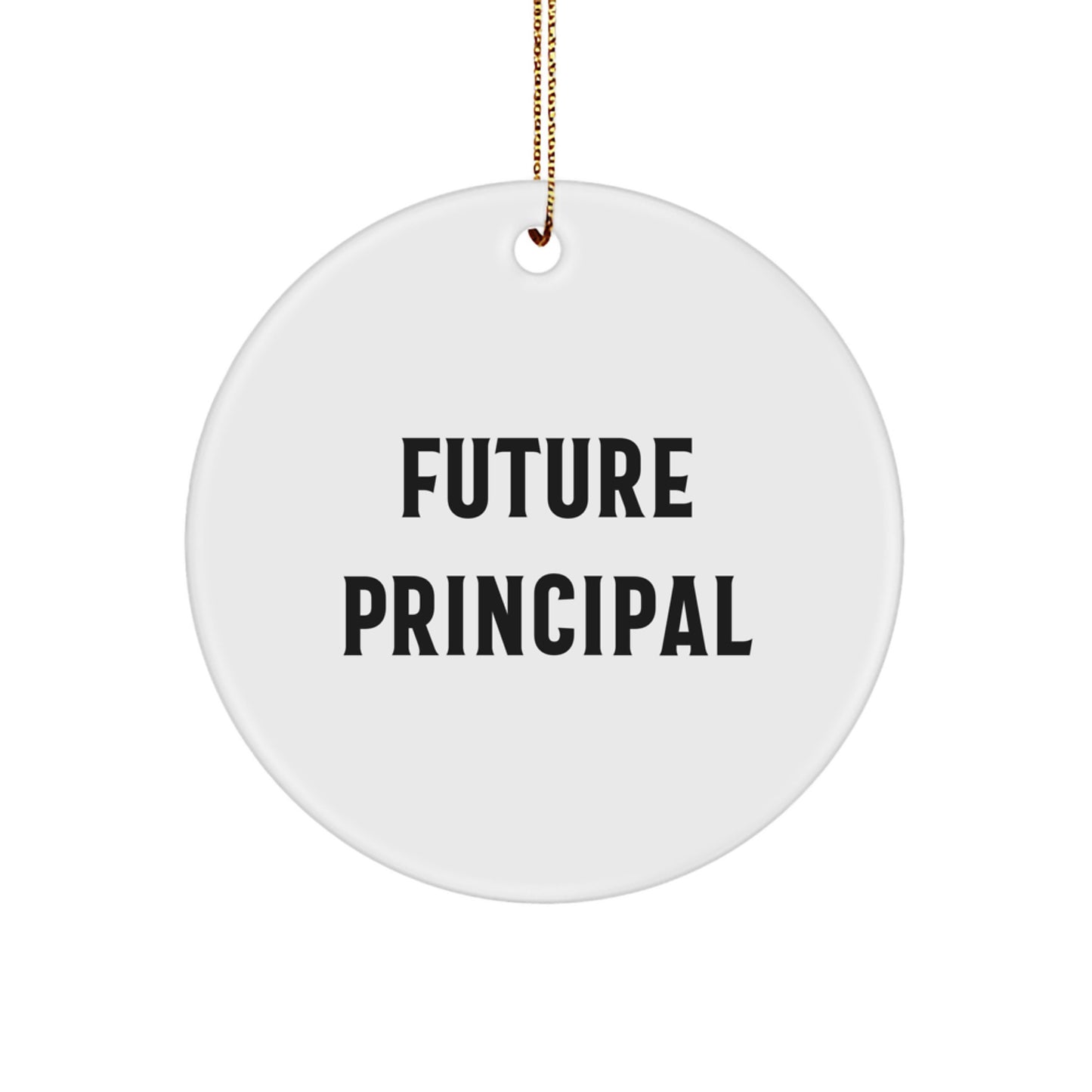 Funny Principal Gifts for Christmas - 'The Future is Bright' Circle Ornament from Friends, Family, or Coworkers