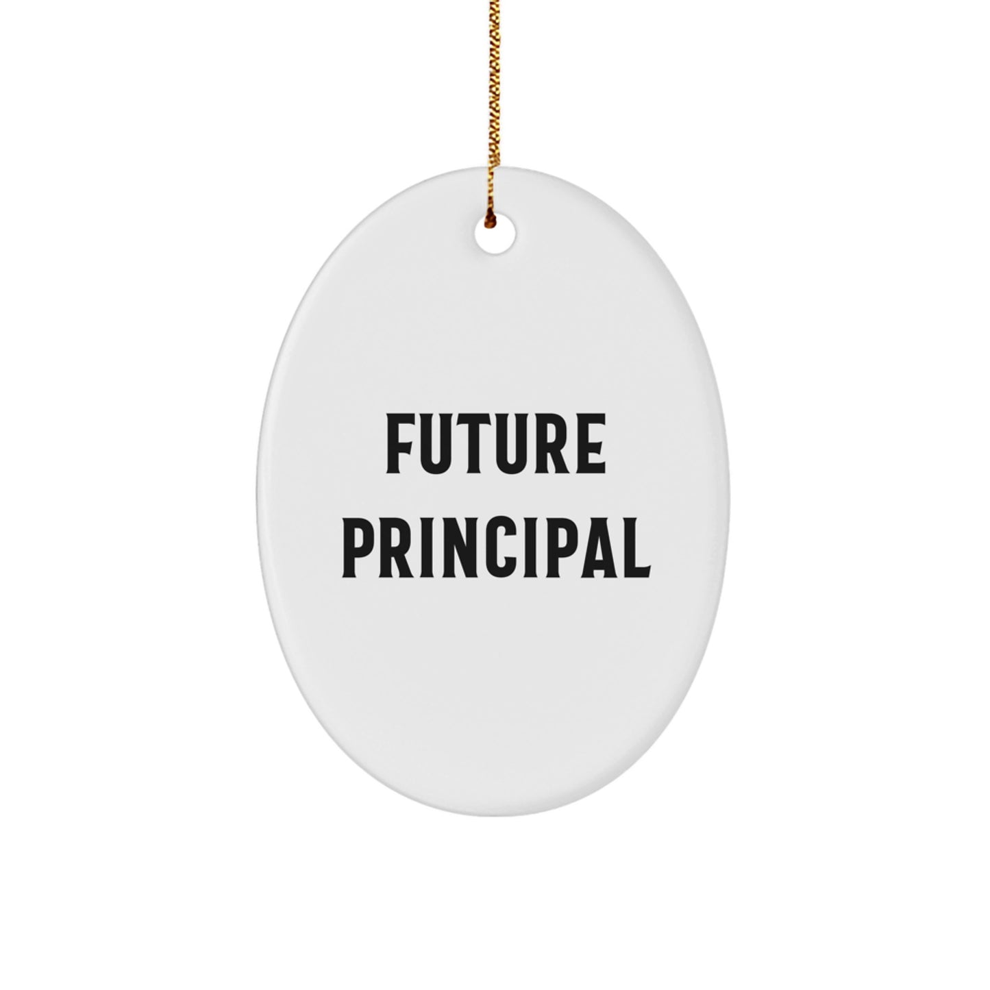 Funny Principal Quote Oval Ornament Gifts from Mom to Future Principal, Christmas Unique Gifts for Women