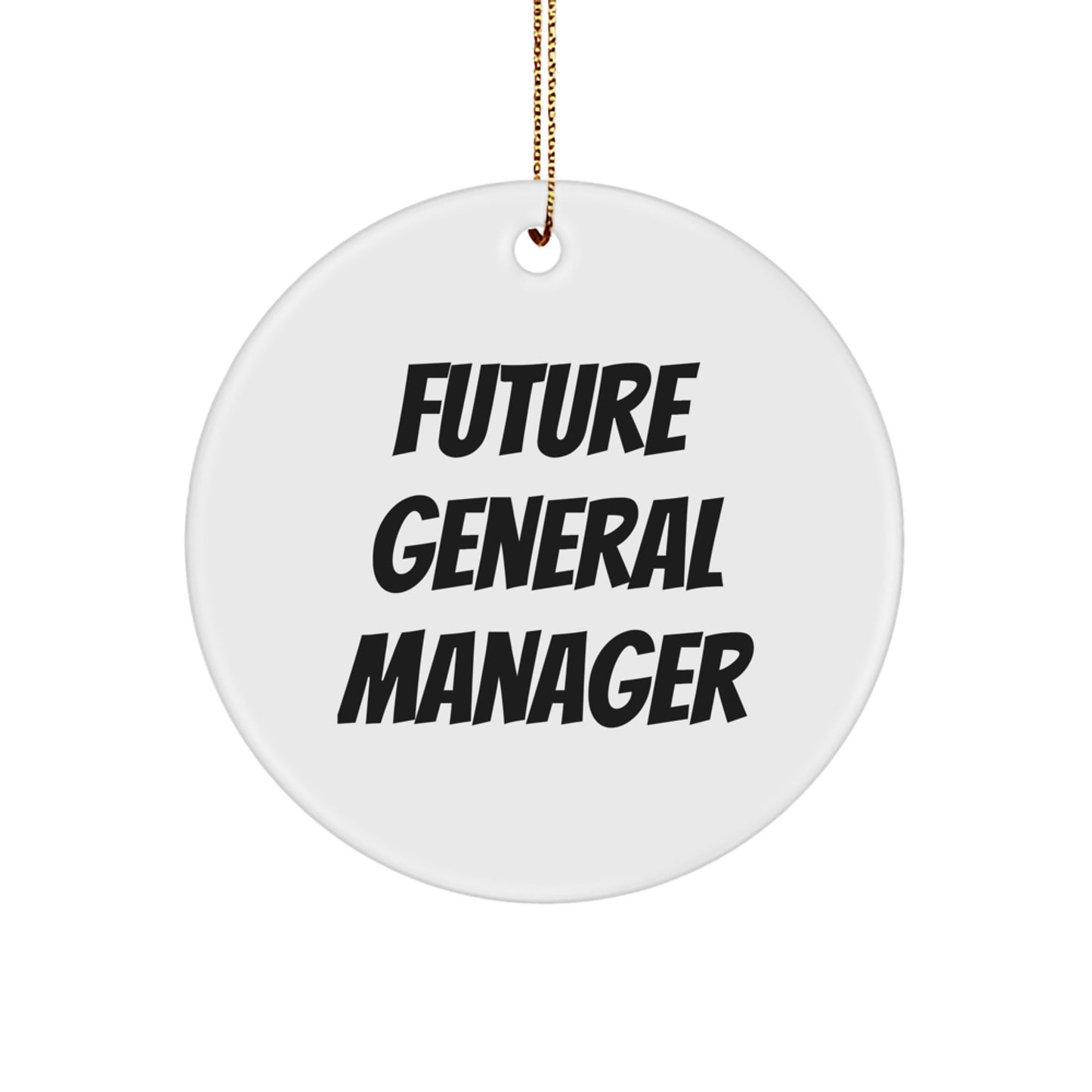 Funny Quotes for General Manager Christmas Unique Gifts Circle Ornament, Gifts from Friends and Family, Inspirational Motivational for Future General Manager