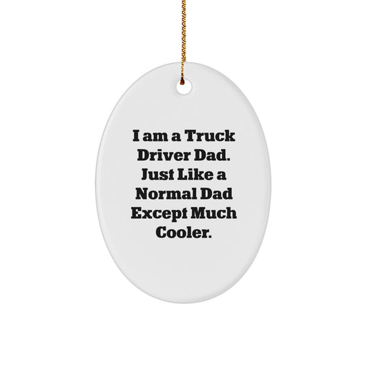 Funny Truck Driver Dad Gifts from Friends for Christmas - Oval Ornament