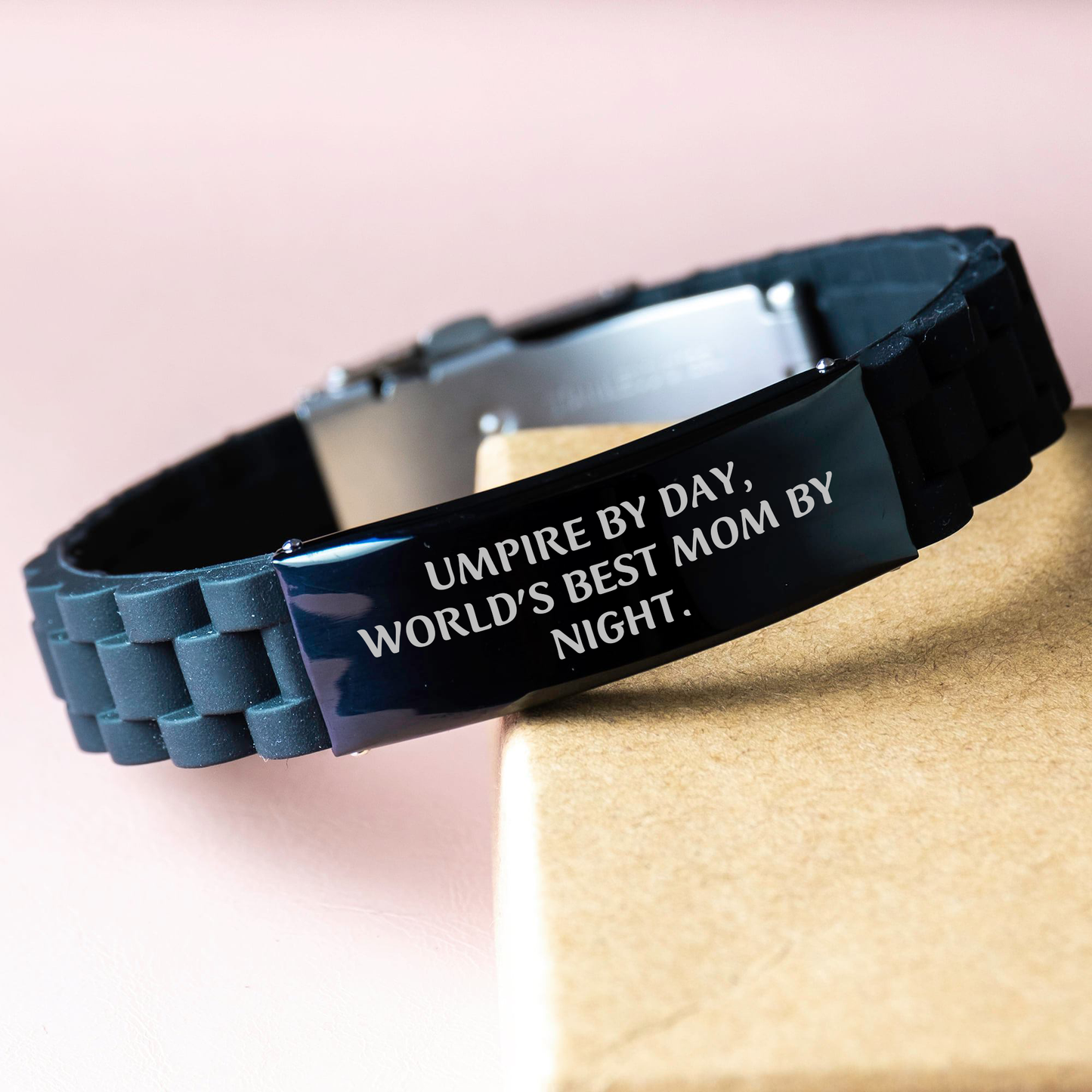 Umpire Gifts by Day, Unique Glide lock Clasp Bracelet for World's Best Mom by Night, Funny Quote, Father's Day Unique Gifts from Mom to Umpire - Image 3