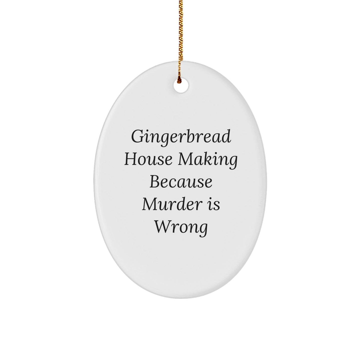 Gingerbread House Making Fun Oval Ornament Gifts from Friends to Family