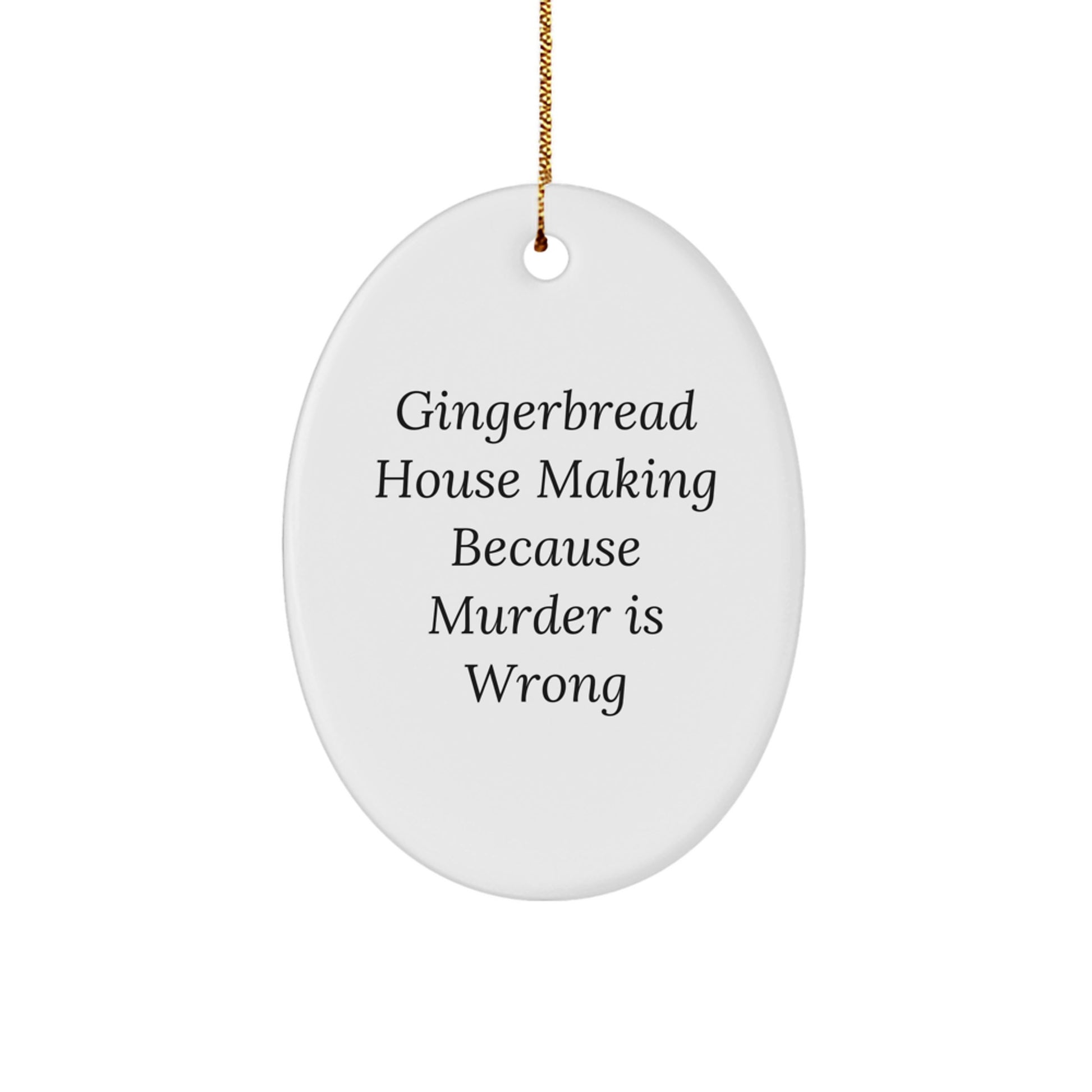 Gingerbread House Making Fun Oval Ornament Gifts from Friends to Family