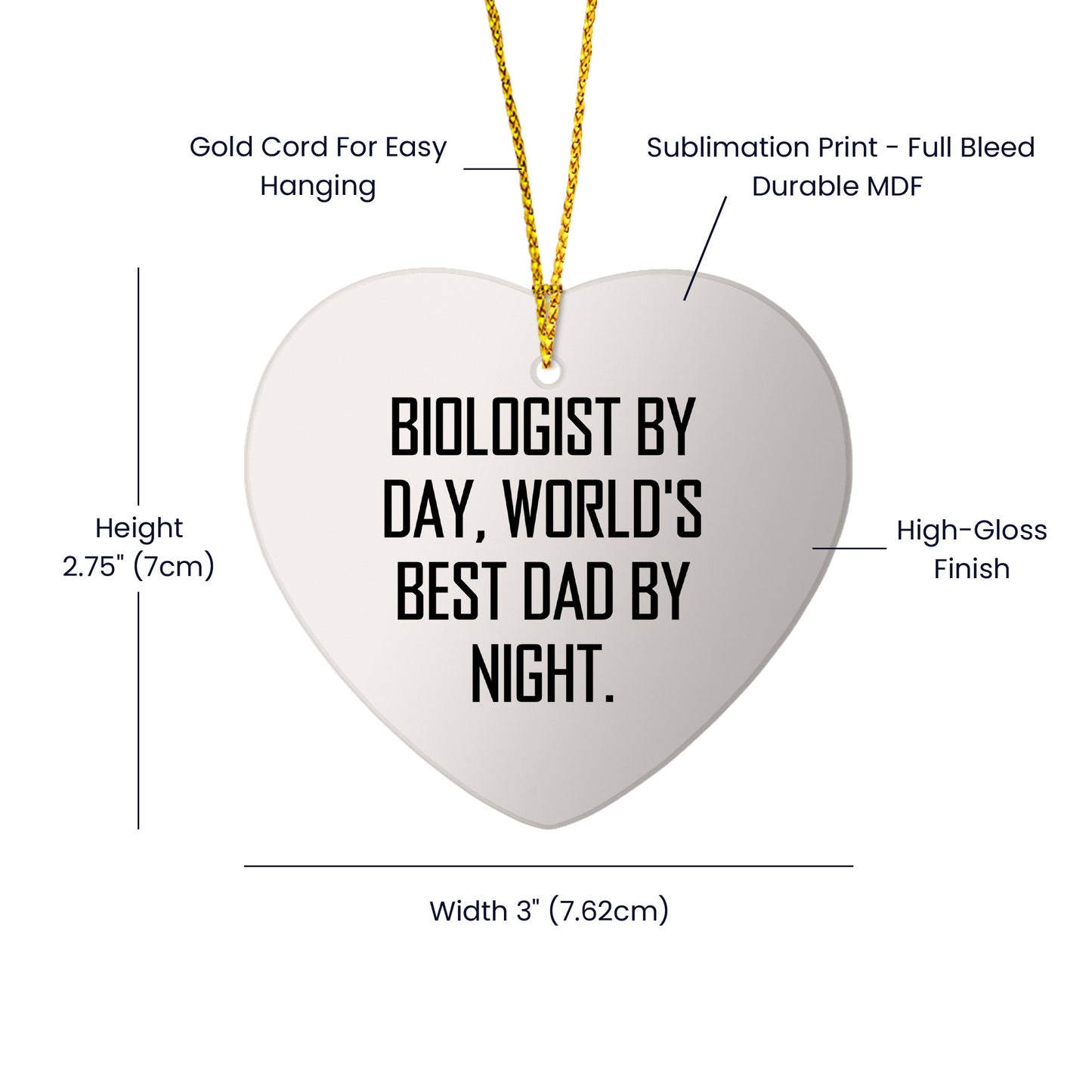 Biologist Gifts by Day, Funny Heart Ornament for Christmas by Night, Gifts from Mom, Gifts for Biologist - Mallard Moon