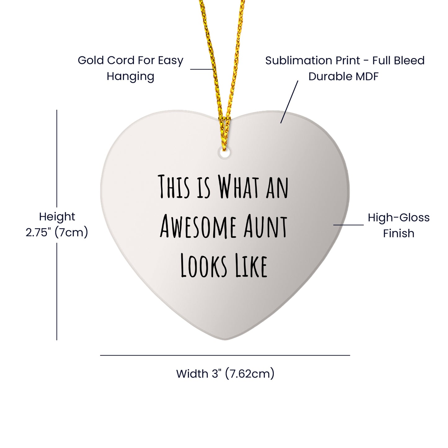 Funny Aunt Gifts, This Is What An Awesome Aunt Looks Like, Heart Ornament Christmas Gifts