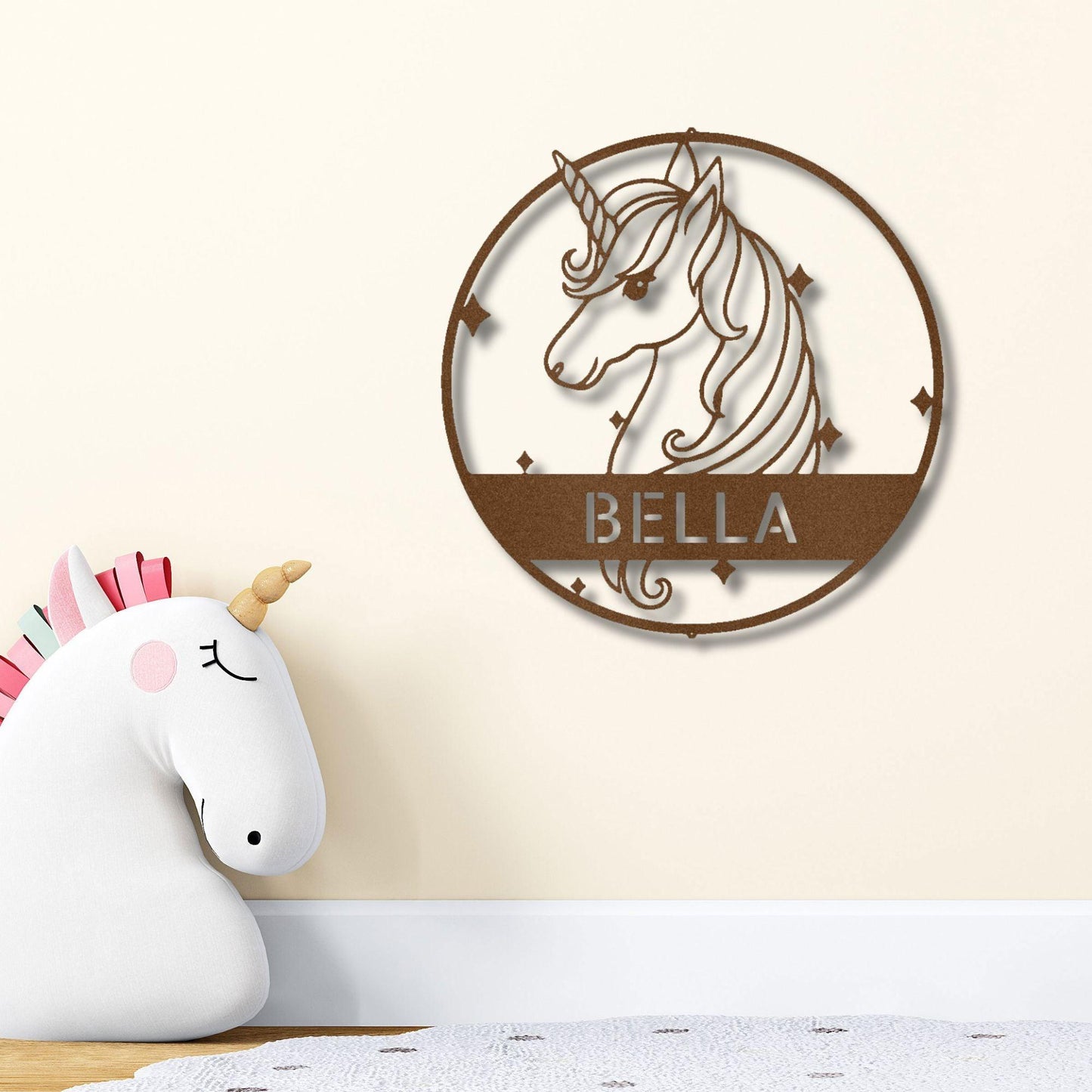 Unicorn Custom Name Metal Art Wall Sign - Mallard Moon Gift Shop