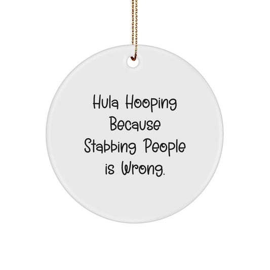 Hula Hooping Gifts for Friends, Funny Circle Ornament, Christmas Unique Hula Hooping Decorations, Gifts from Friends, Hula Hooping Circle Ornament