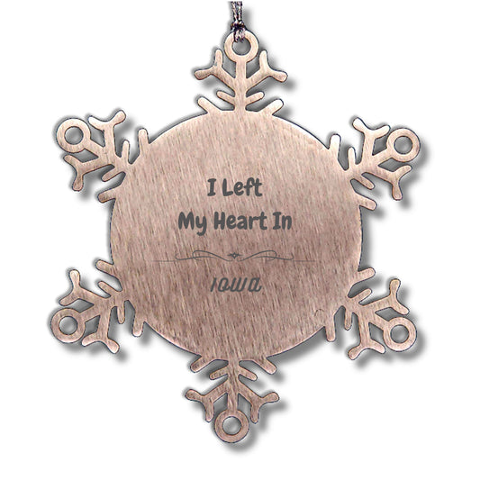 I Left My Heart In Iowa Gifts, Meaningful Iowa State Snowflake Ornament