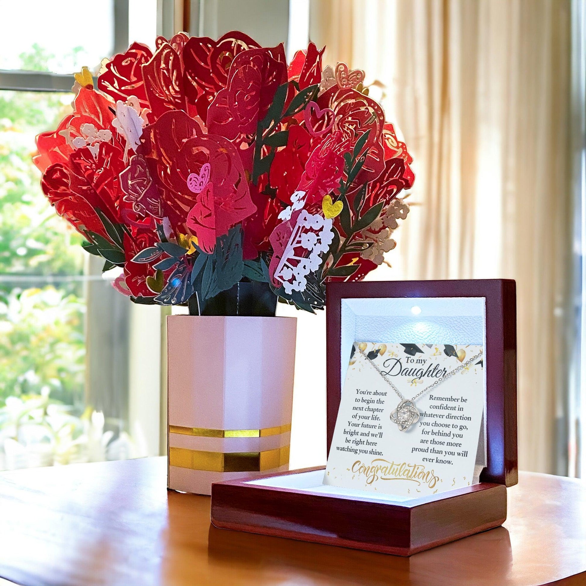 Bridesmaid Gift - Certificate Of Recognition Love Knot Pendant Necklace - Mallard Moon Gift Shop